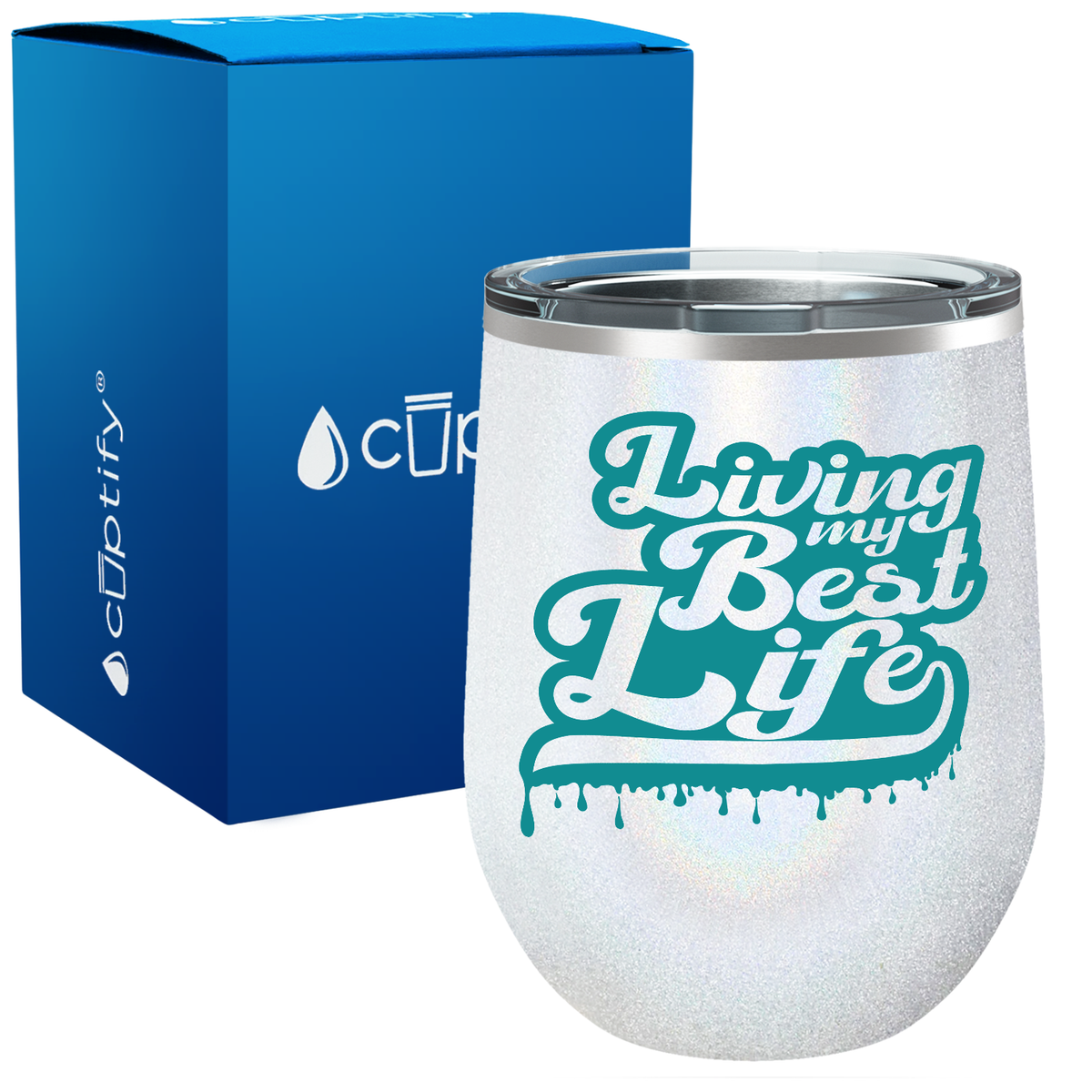 Live my Best Life Ink Dripping 12oz Boss Wine Tumbler