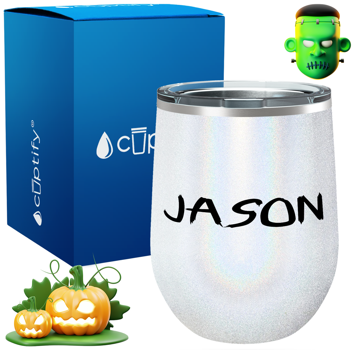 Personalized Scary Style 12oz Halloween Wine Tumbler