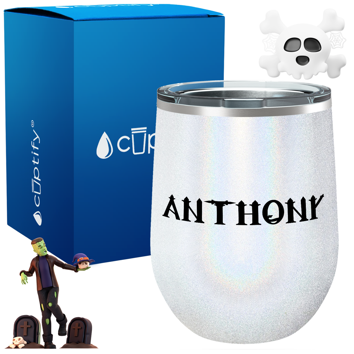Personalized Creepy Style 12oz Halloween Wine Tumbler