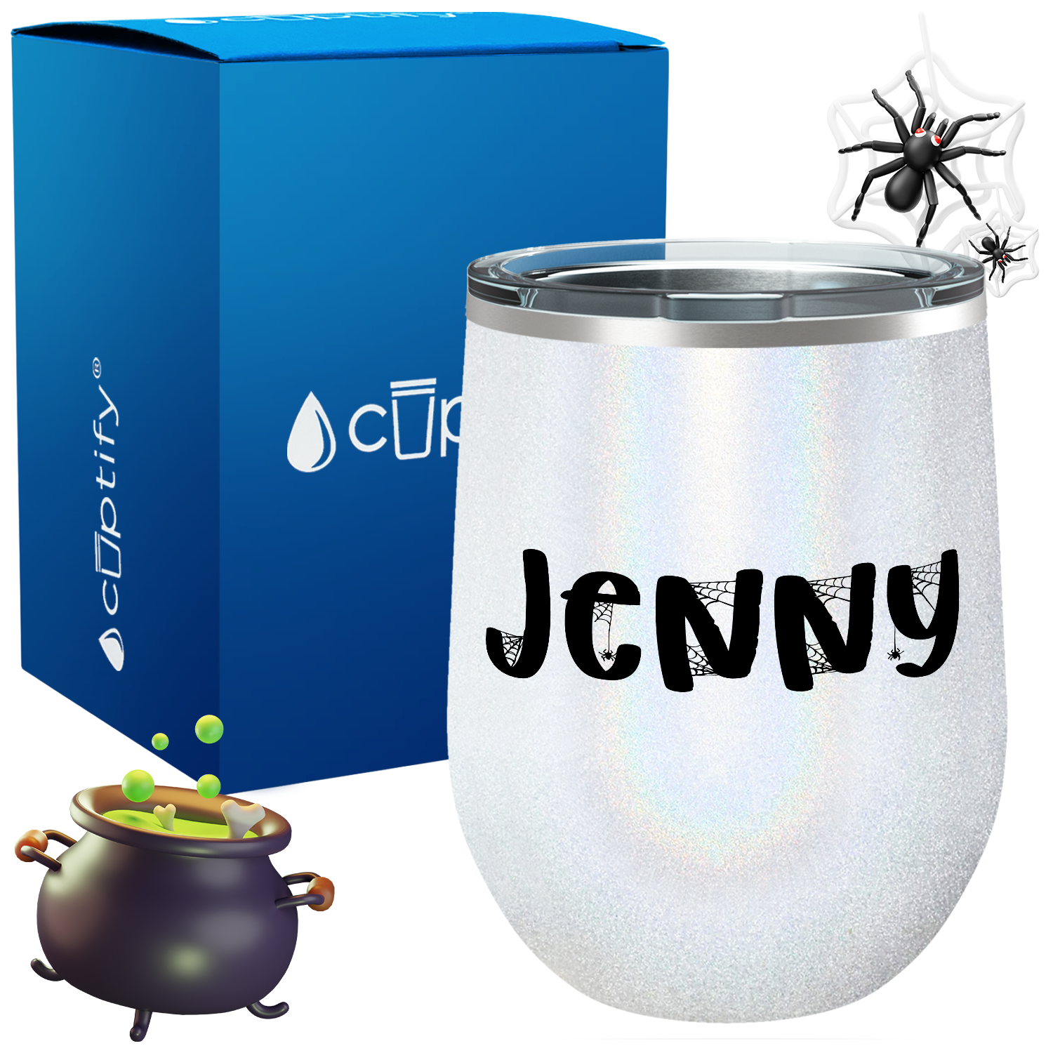 Personalized Spooky Style 12oz Halloween Wine Tumbler