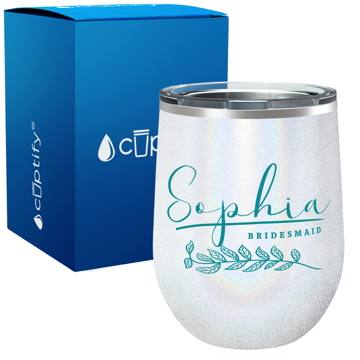 Personalized Bridesmaid Underline 12oz Bridal Shower Wine Tumbler