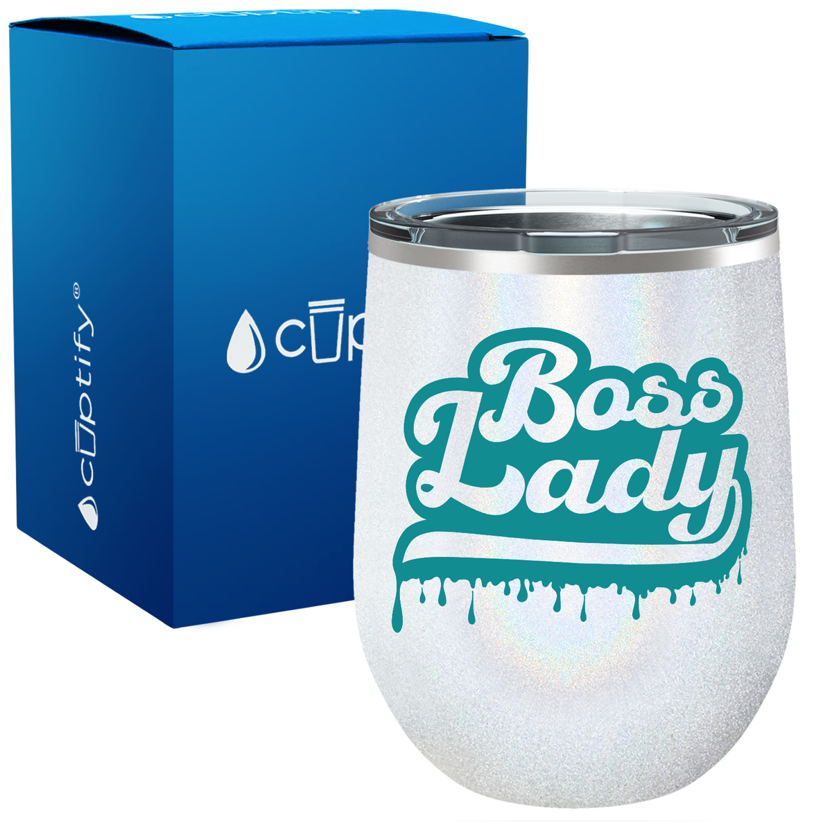 Boss Lady Ink Dripping 12oz Boss Wine Tumbler