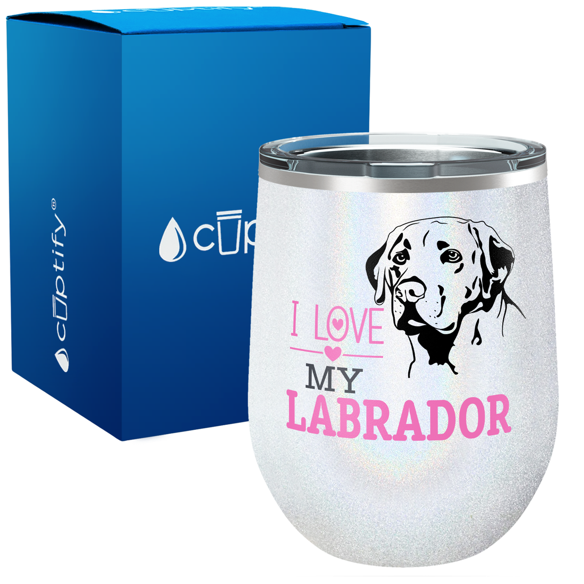 I Love my Labrador 12oz Dog Wine Tumbler
