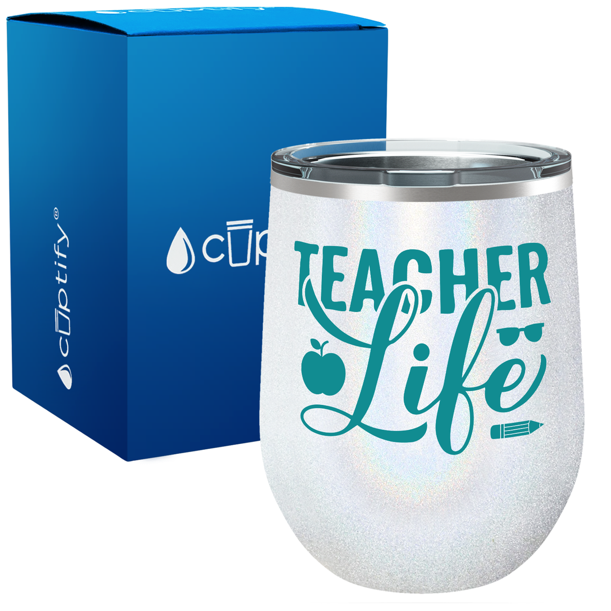 Teacher Life with Pencil 12oz Teacher Wine Tumbler