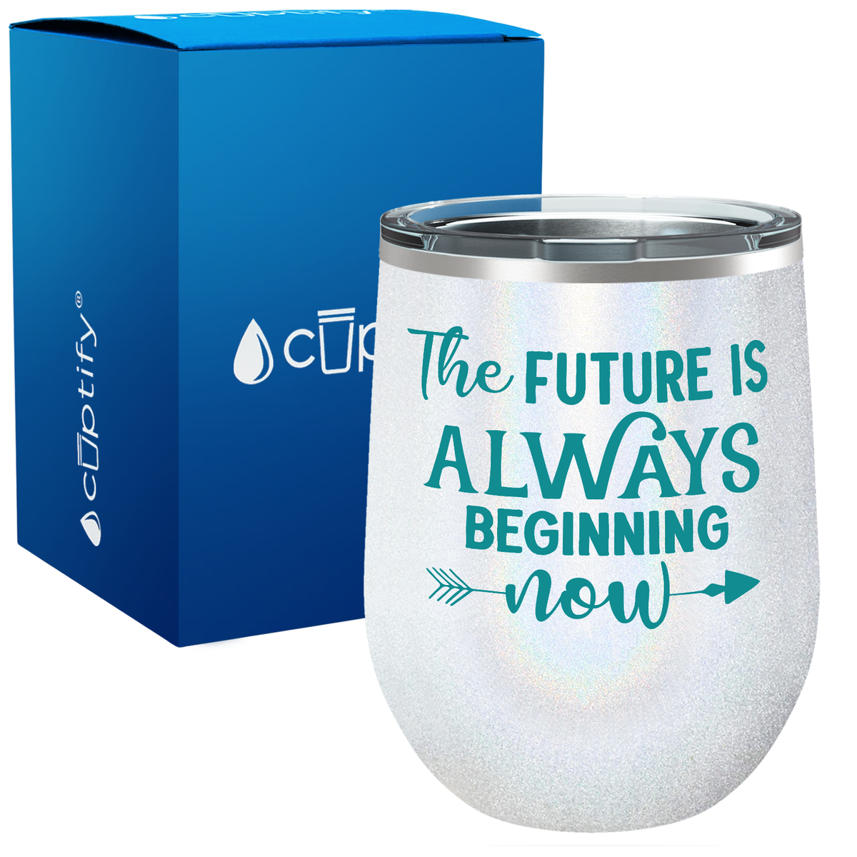 The future is always beginning 12oz Graduation Wine Tumbler