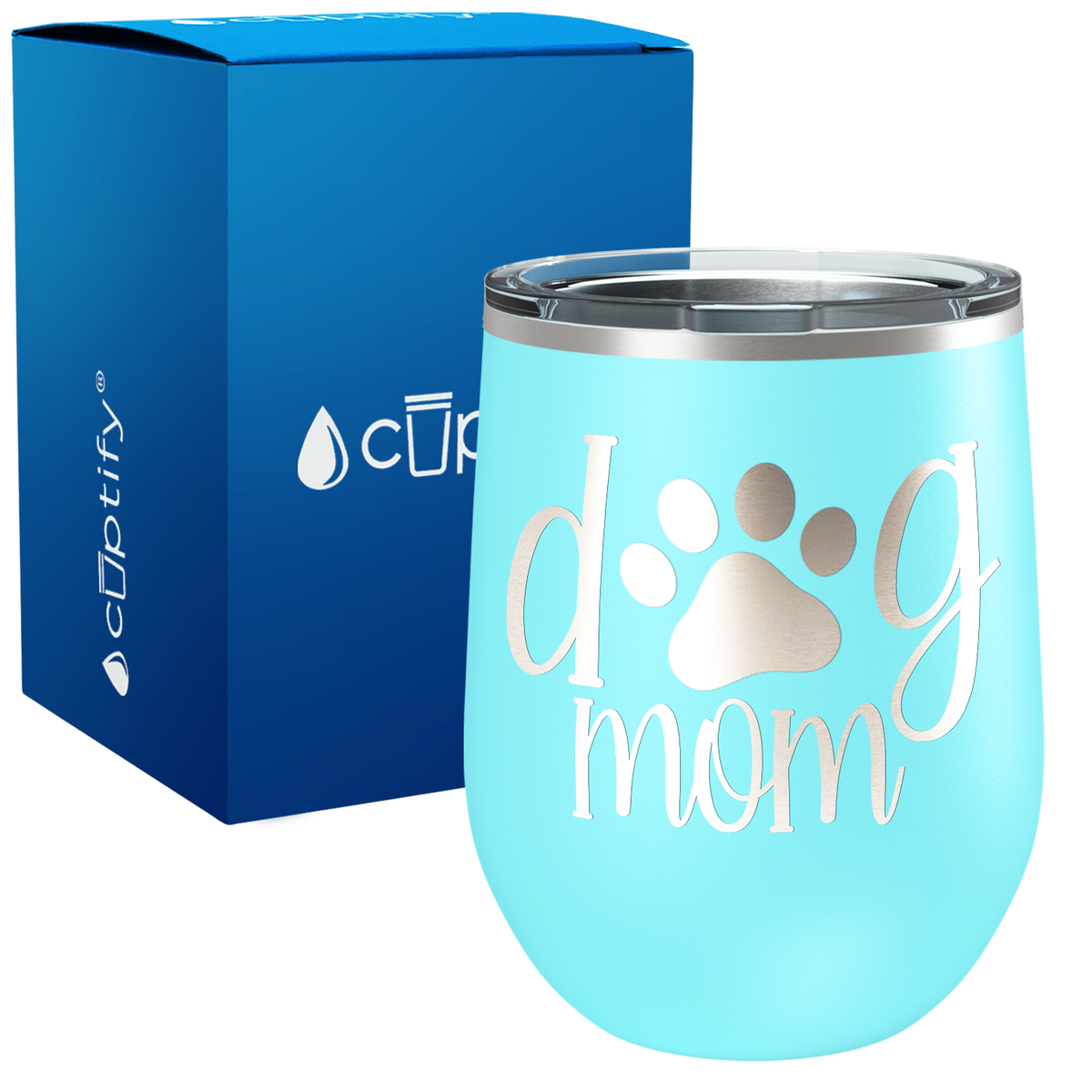 Dog Mom Paw 12oz Dog Wine Tumbler