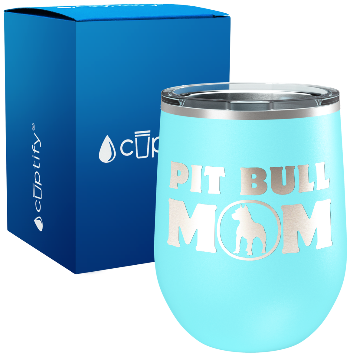 Pit Bull Mom 12oz Dog Wine Tumbler