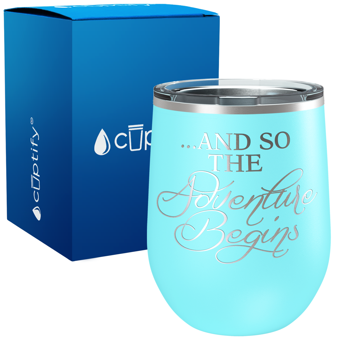 and so the Adventure Begins 12oz Graduation Wine Tumbler
