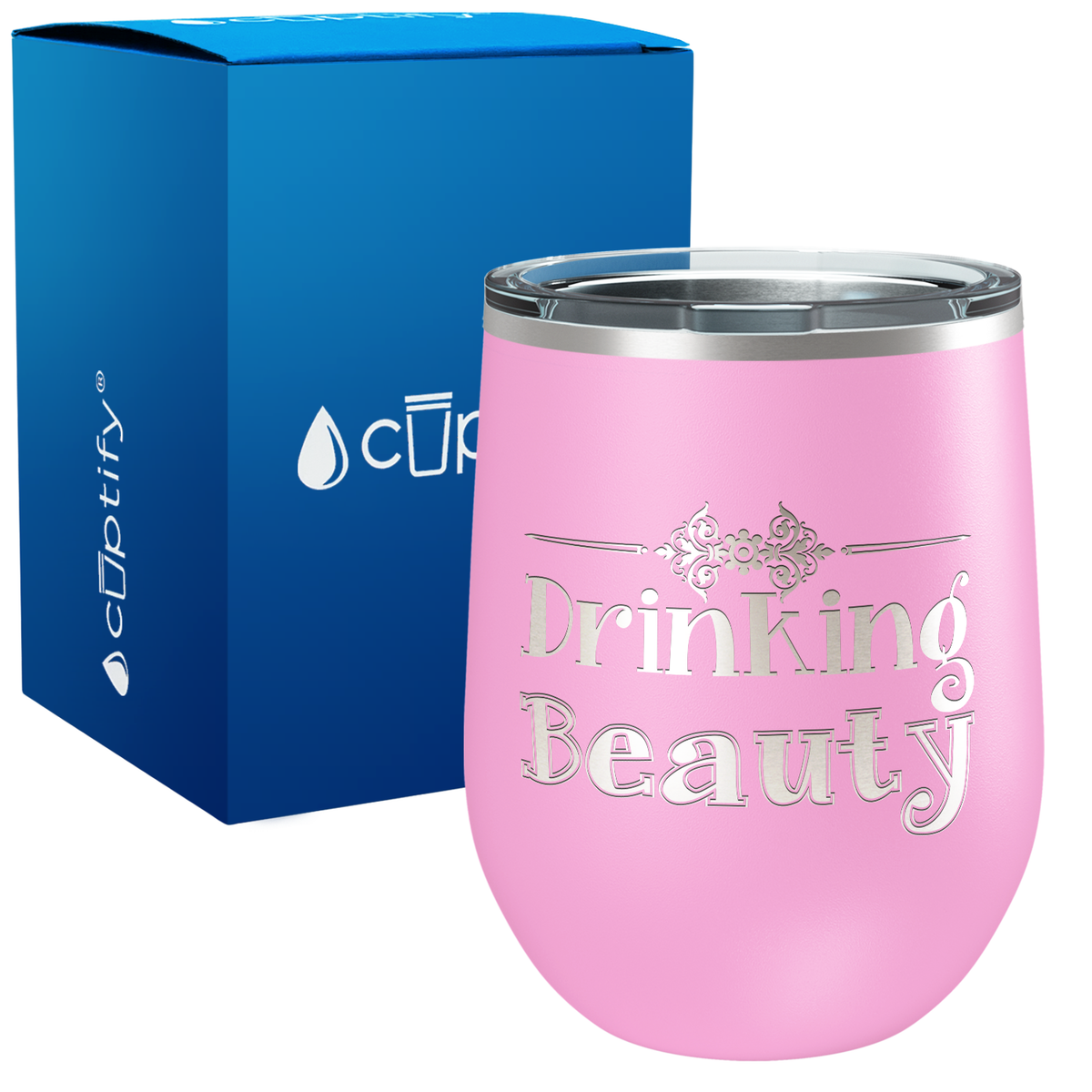 Drinking Beauty 12oz Funny Wine Tumbler