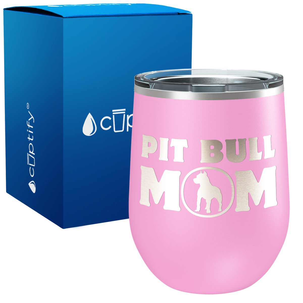 Pit Bull Mom 12oz Dog Wine Tumbler