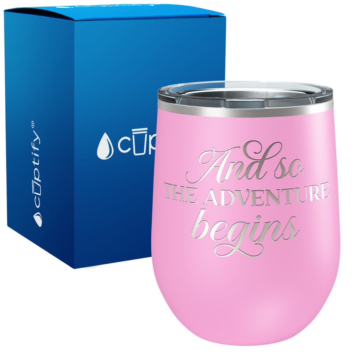 The Adventure Begins 12oz Graduation Wine Tumbler
