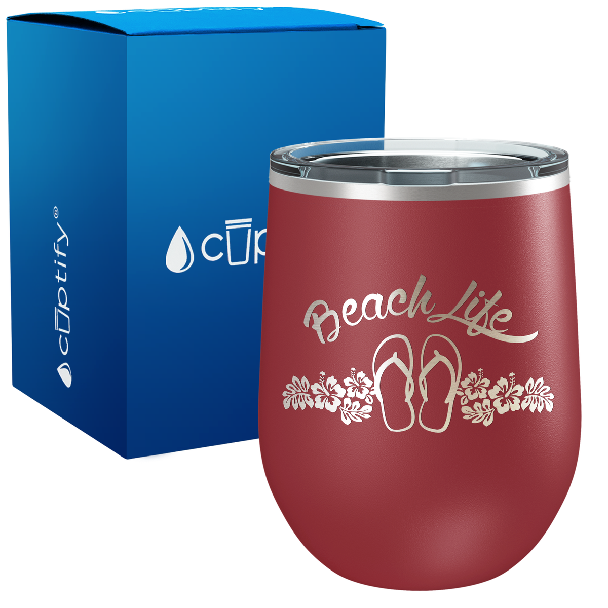Beach Life Flowers and Sandals 12oz Beach Wine Tumbler