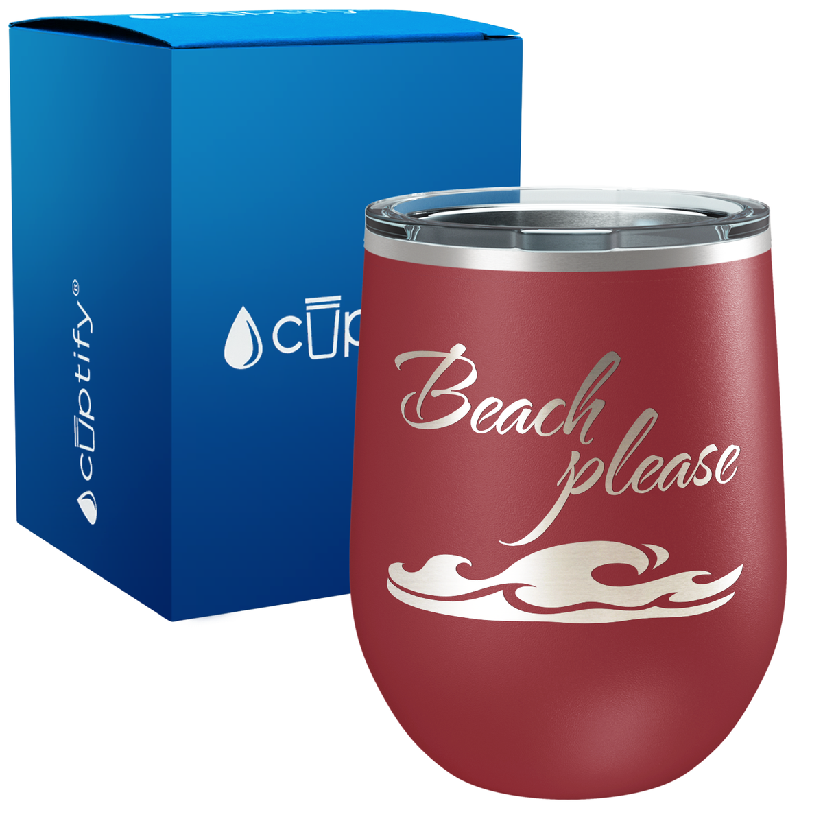 Beach Please 12oz Beach Wine Tumbler
