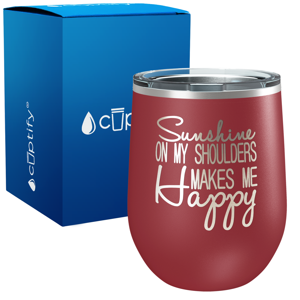 Sunshine on my Shoulders 12oz Beach Wine Tumbler