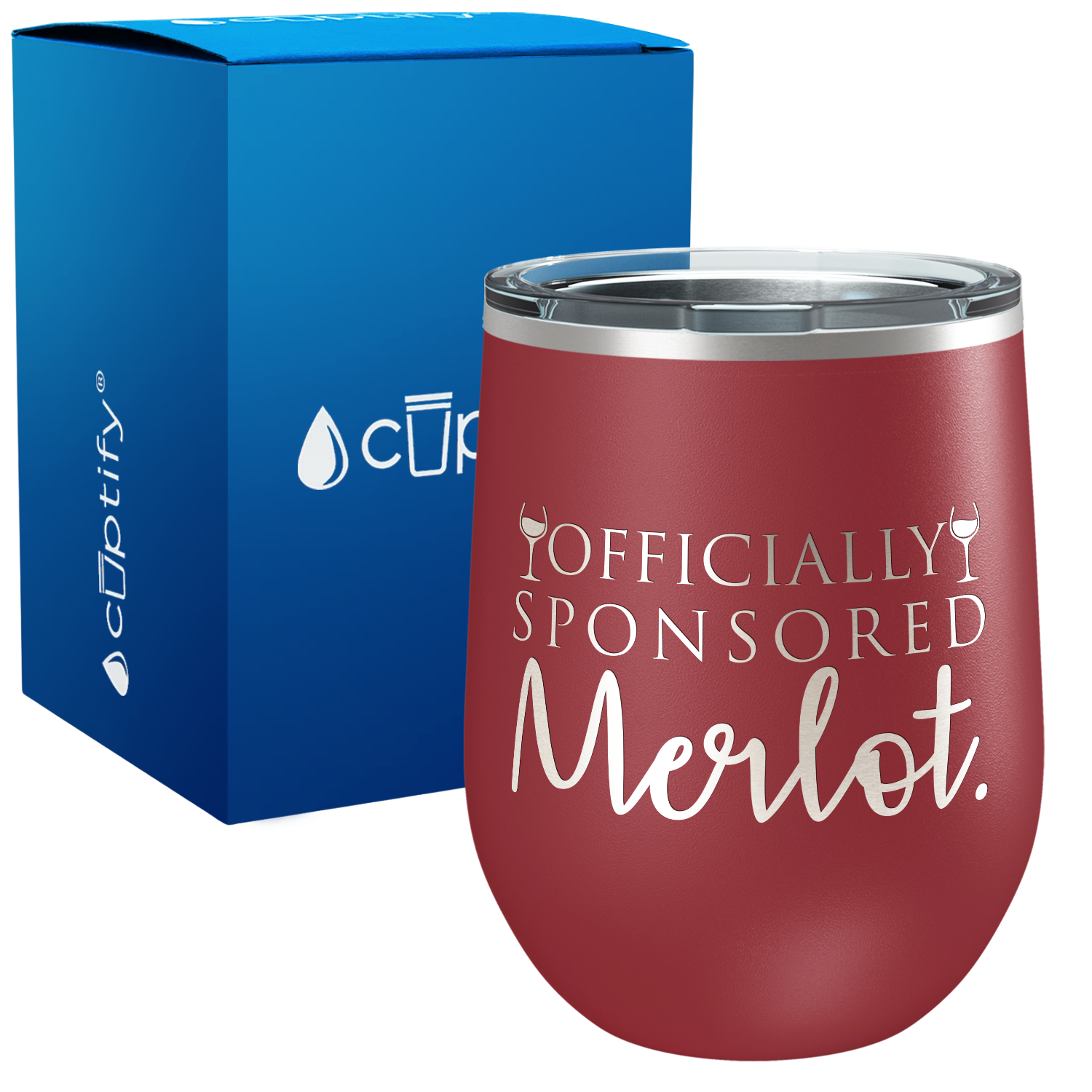 Officially Sponsored by Merlot 12oz Funny Wine Tumbler