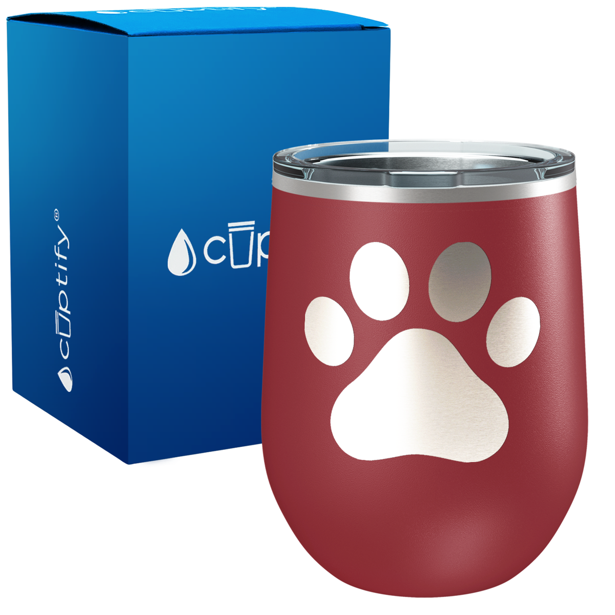 Paw Print 12oz Dog Wine Tumbler