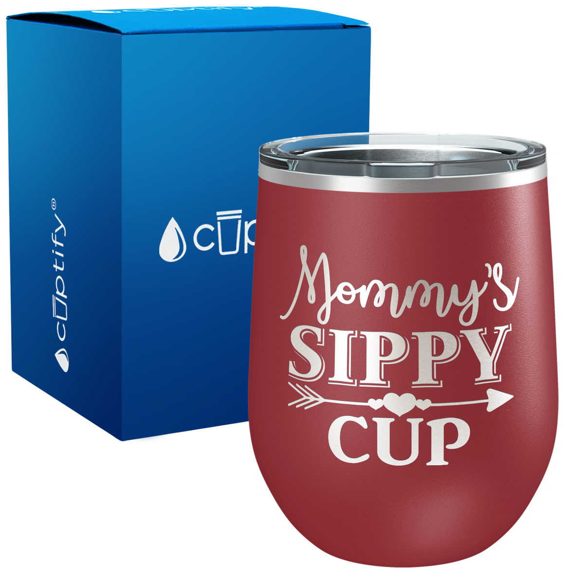 Mommy's Sippy Cup  Arrow 12oz Mom Wine Tumbler