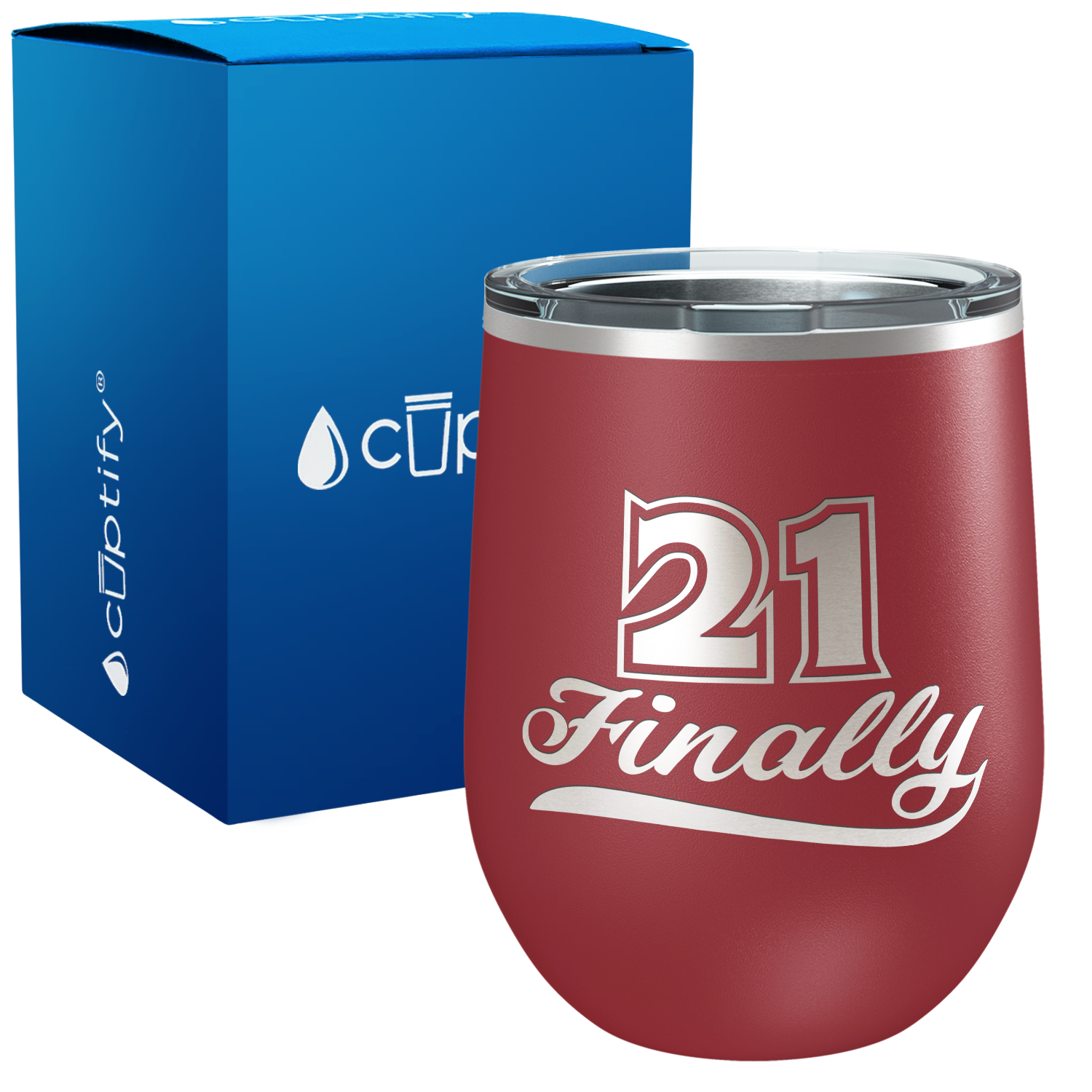 21 Finally 12oz Birthday Wine Tumbler