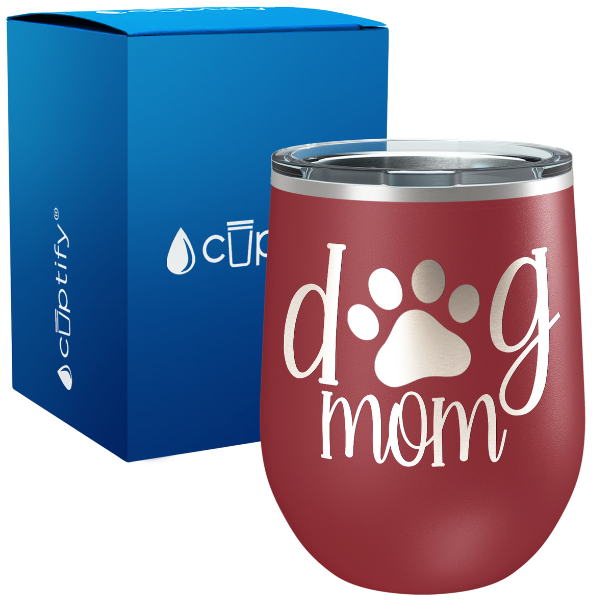 Dog Mom Paw 12oz Dog Wine Tumbler