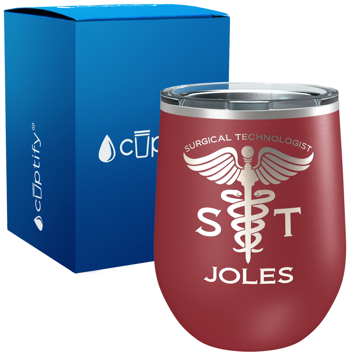 Personalized ST Surgical Technologist 12oz Medical Wine Tumbler