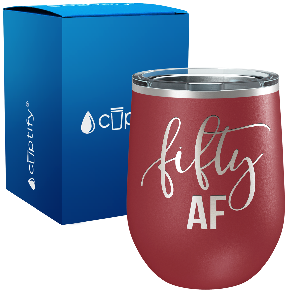Fifty AF 12oz Birthday Wine Tumbler