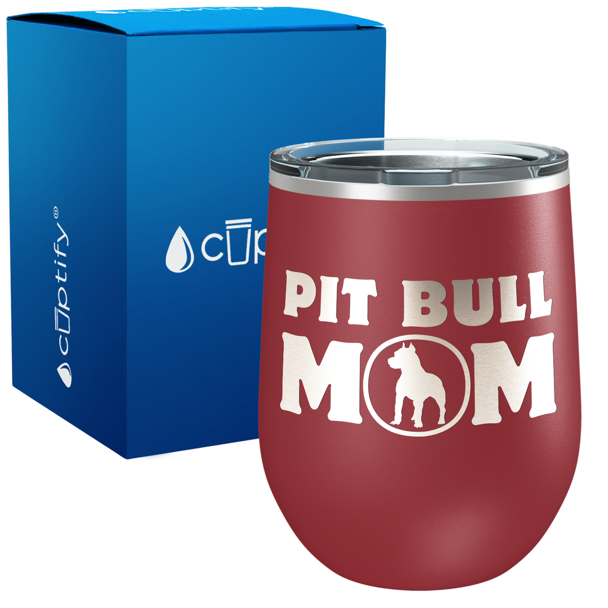 Pit Bull Mom 12oz Dog Wine Tumbler