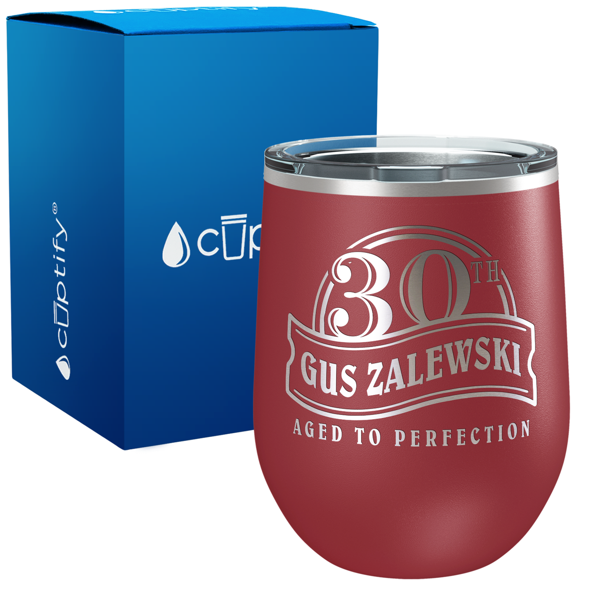 Personalized Aged to Perfection 12oz Birthday Wine Tumbler