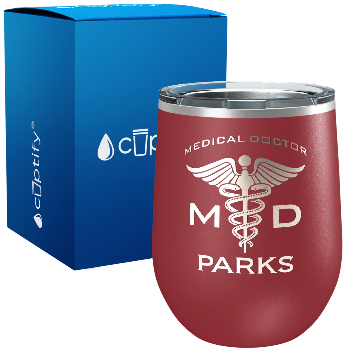 Personalized MD Medical Doctor 12oz Medical Wine Tumbler
