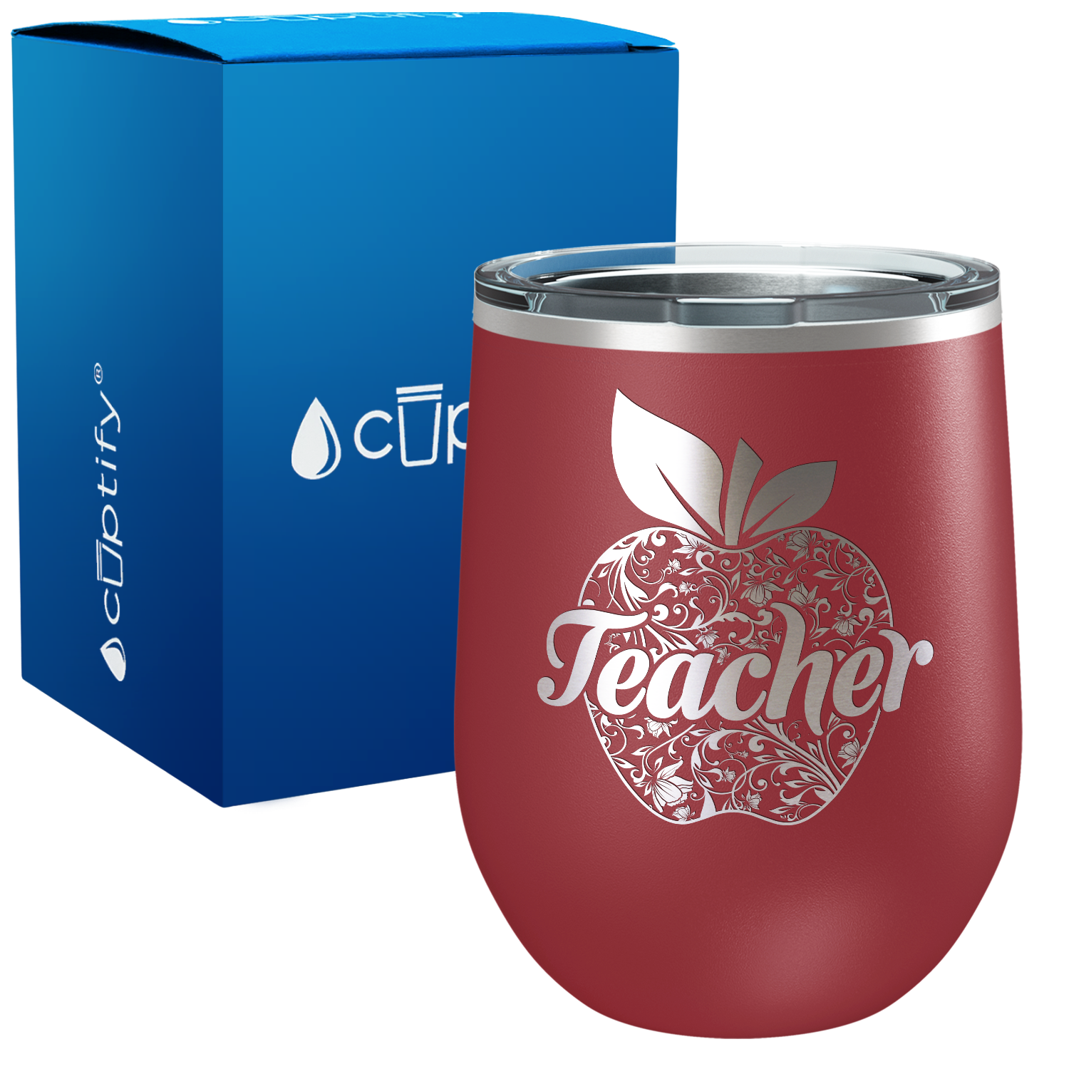 Teacher Apple 12oz Teacher Wine Tumbler