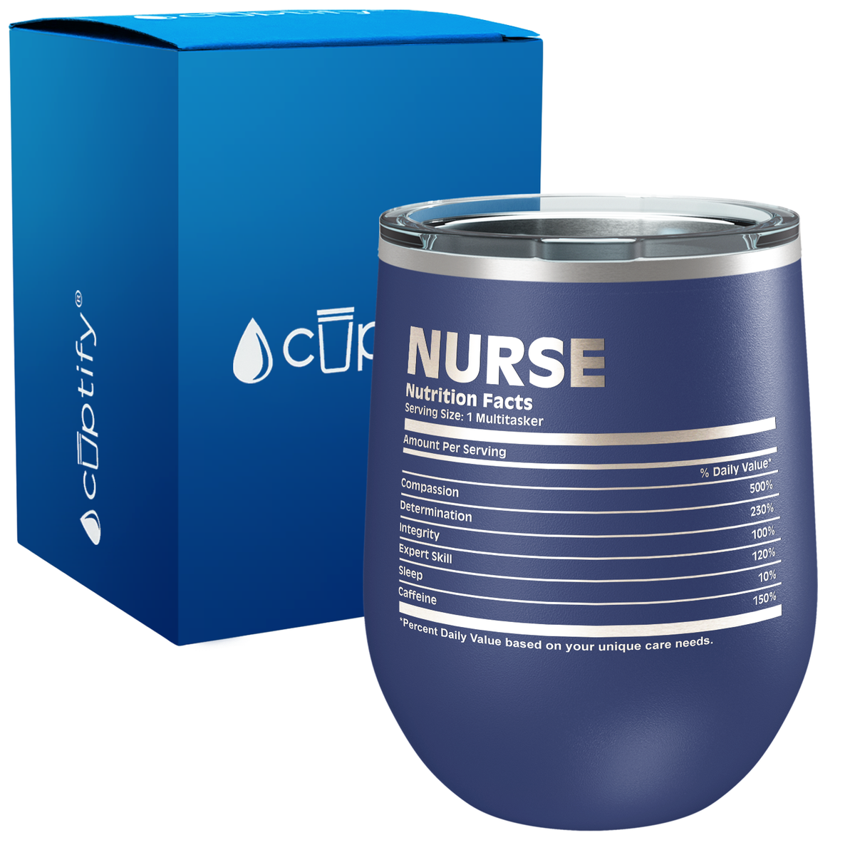 Nurse Nutritional Facts 12oz Nurse Wine Tumbler