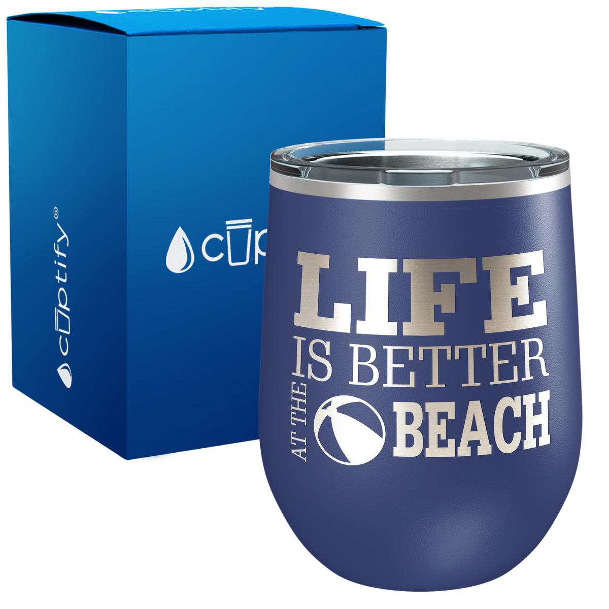Life is Better at the Beach 12oz Beach Wine Tumbler