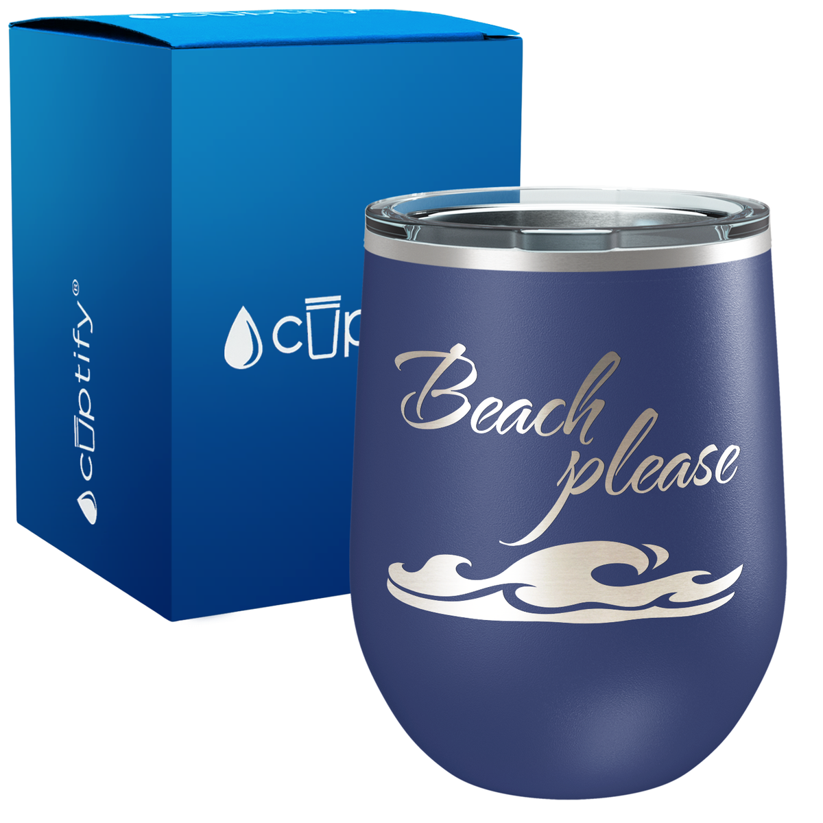 Beach Please 12oz Beach Wine Tumbler