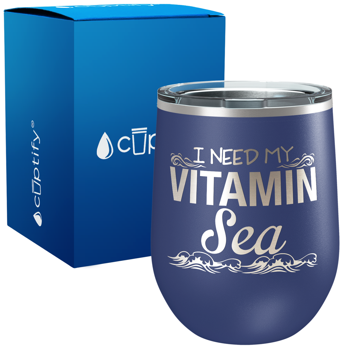 I Need my Vitamin Sea 12oz Beach Wine Tumbler