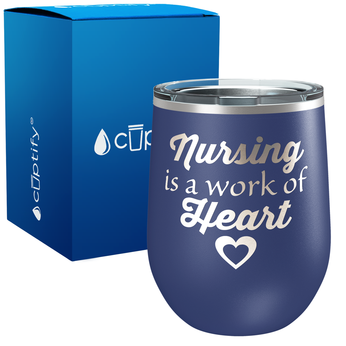 Nursing is a Work of Heart 12oz Nurse Wine Tumbler