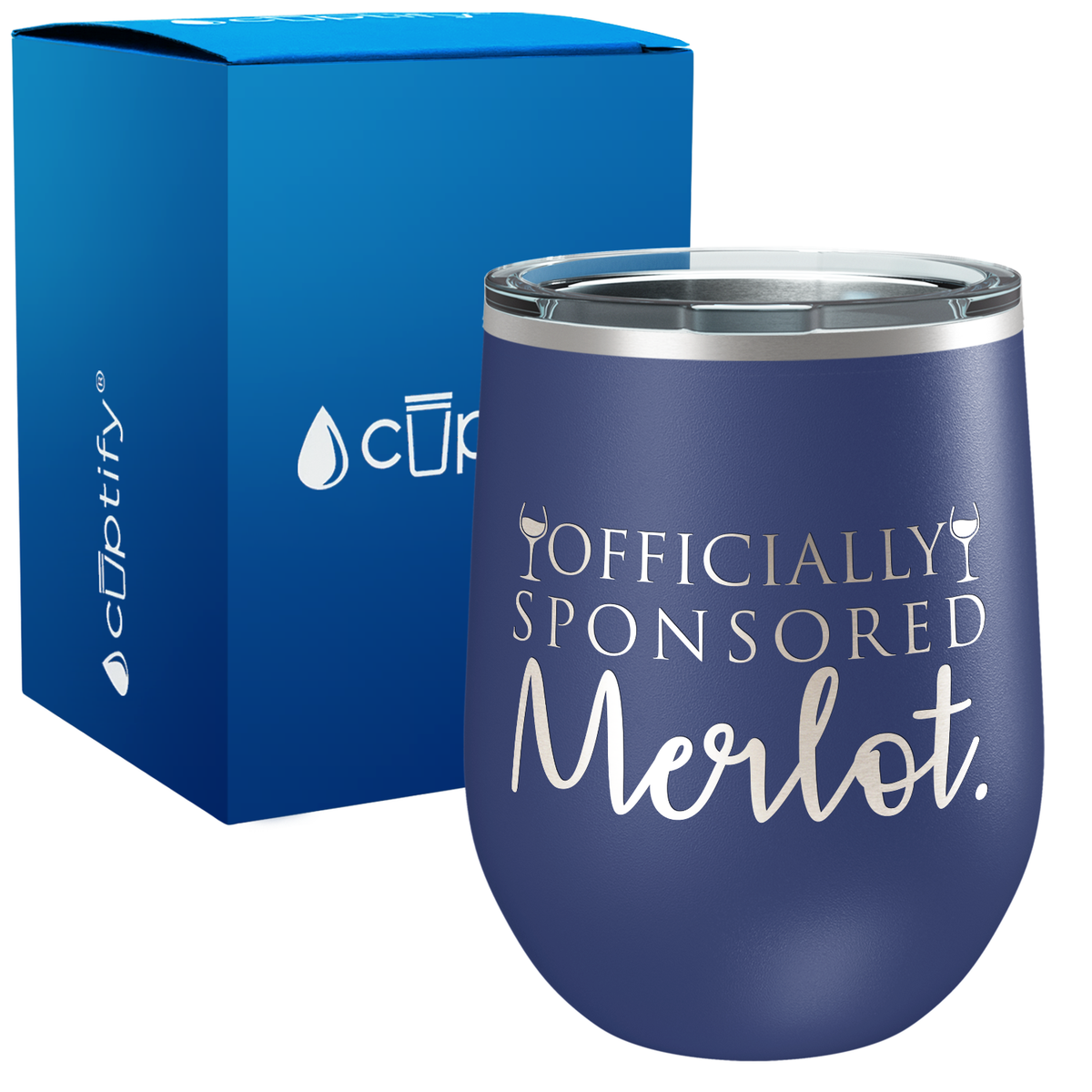 Officially Sponsored by Merlot 12oz Funny Wine Tumbler