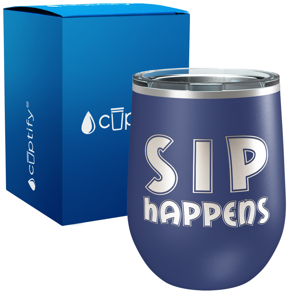 Sip Happens 12oz Funny Wine Tumbler