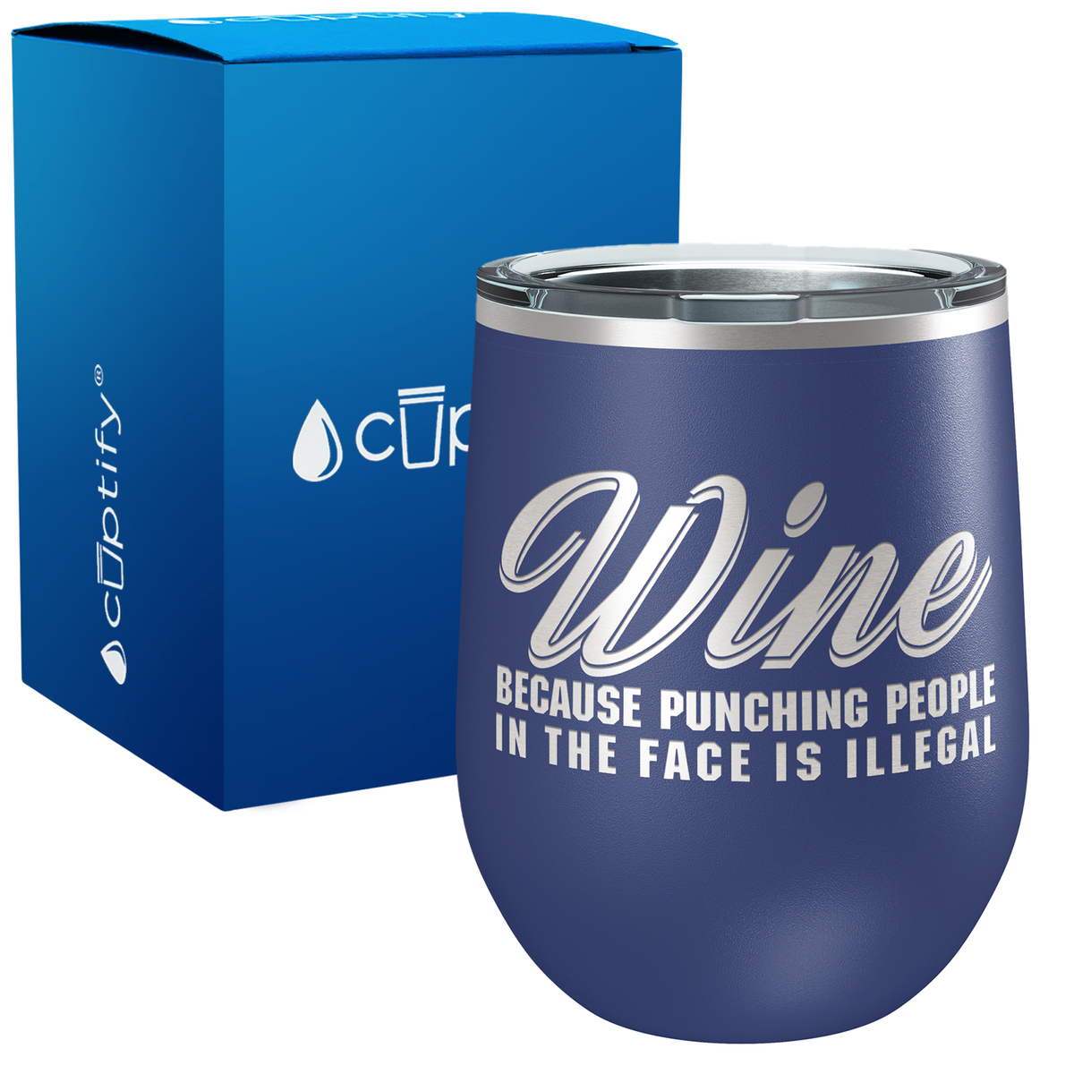 Wine Because Punching People 12oz Best Friend Wine Tumbler