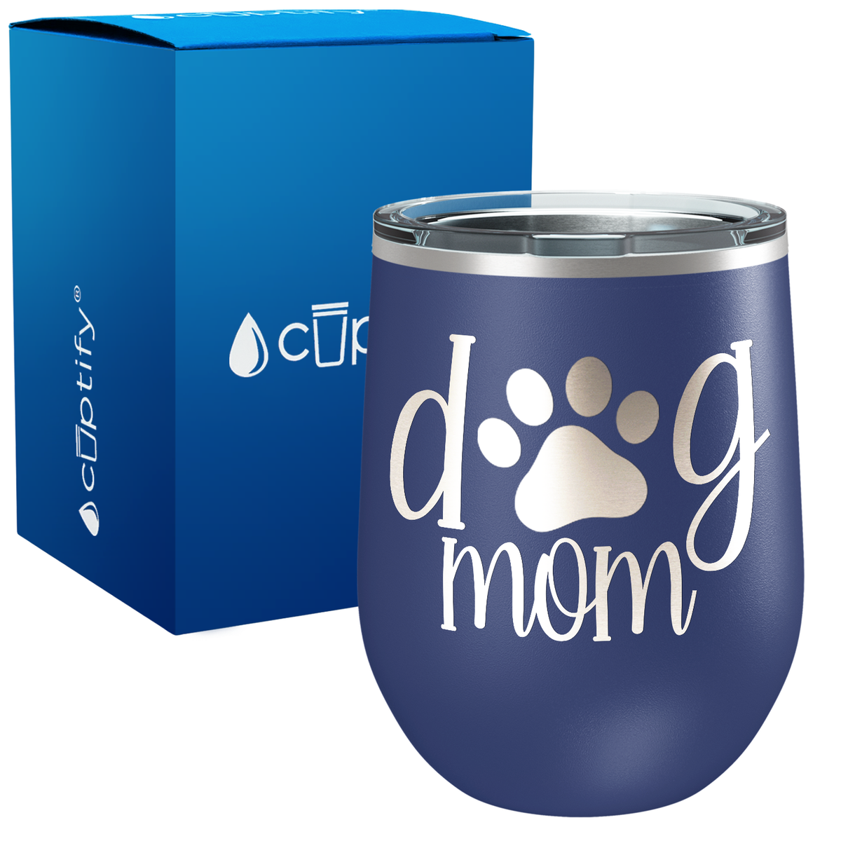 Dog Mom Paw 12oz Dog Wine Tumbler