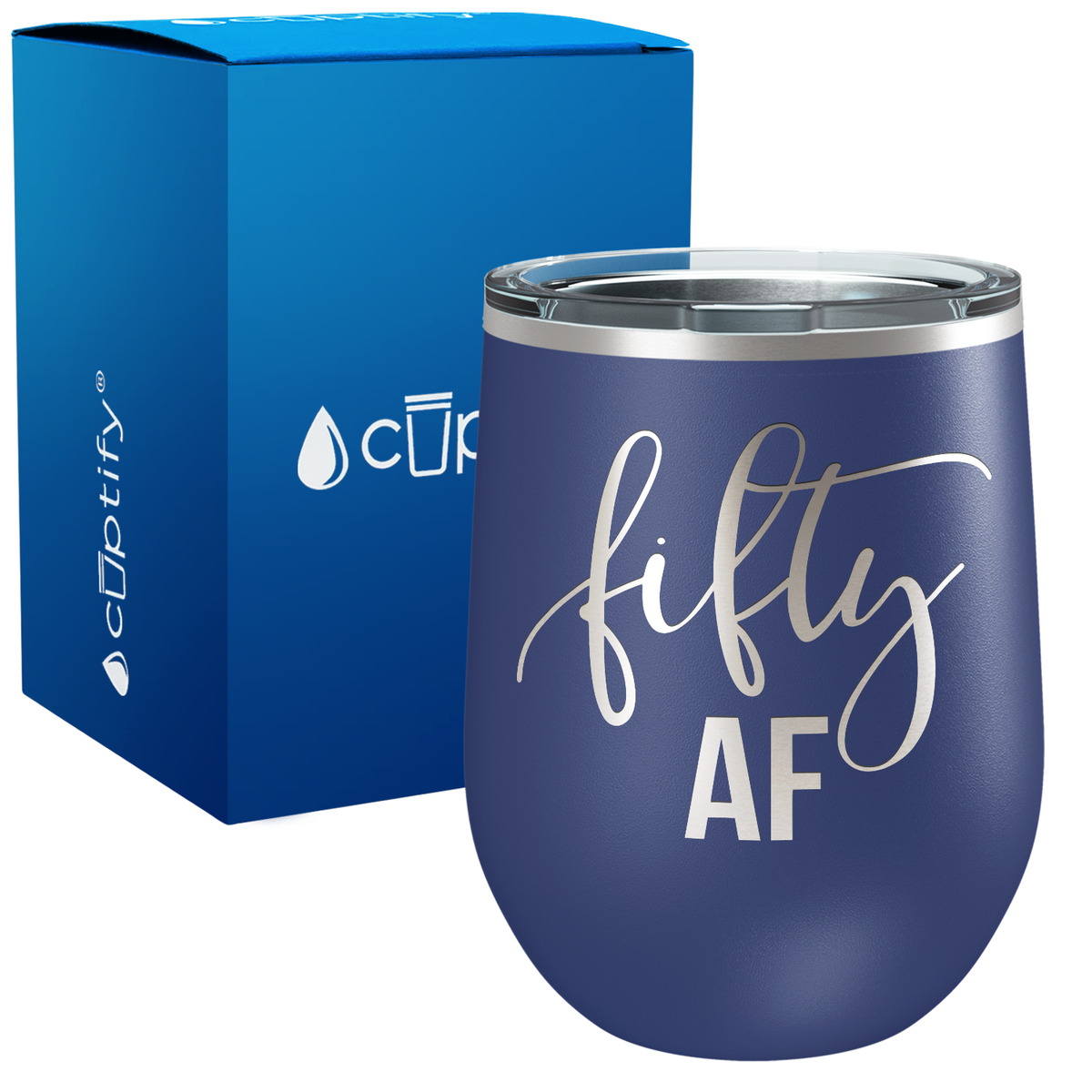 Fifty AF 12oz Birthday Wine Tumbler