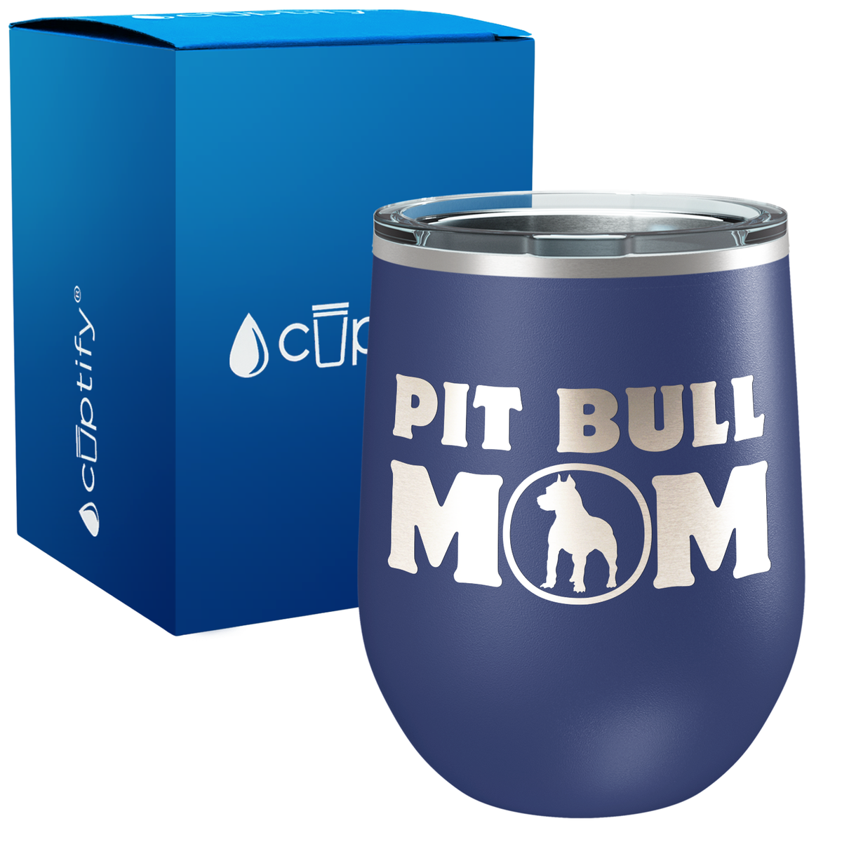 Pit Bull Mom 12oz Dog Wine Tumbler