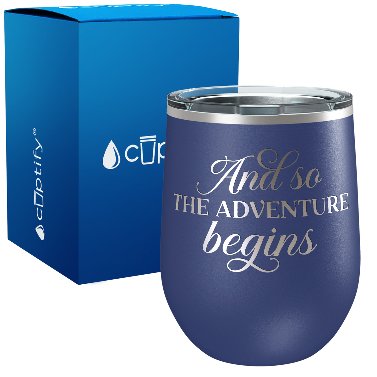 The Adventure Begins 12oz Graduation Wine Tumbler