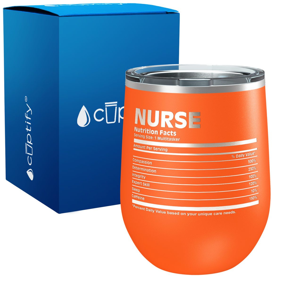 Nurse Nutritional Facts 12oz Nurse Wine Tumbler