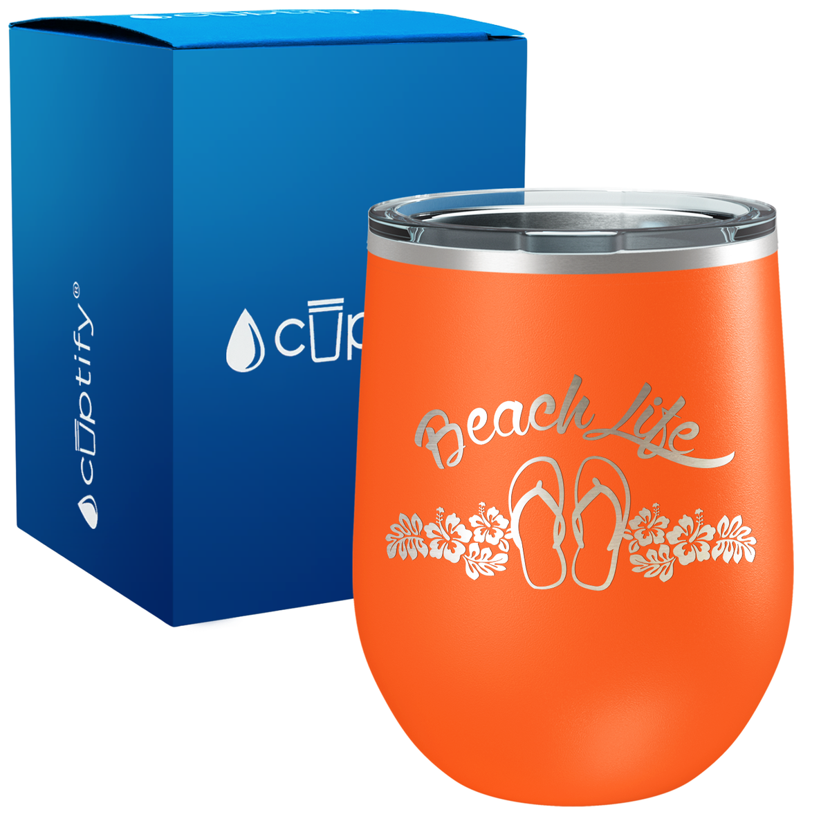 Beach Life Flowers and Sandals 12oz Beach Wine Tumbler