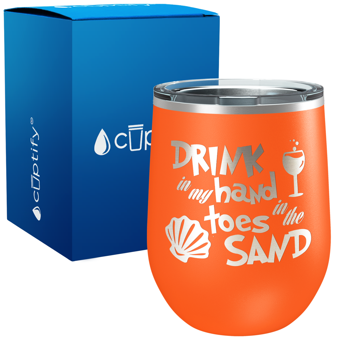 Drink in my Hand Toes in the Sand 12oz Beach Wine Tumbler