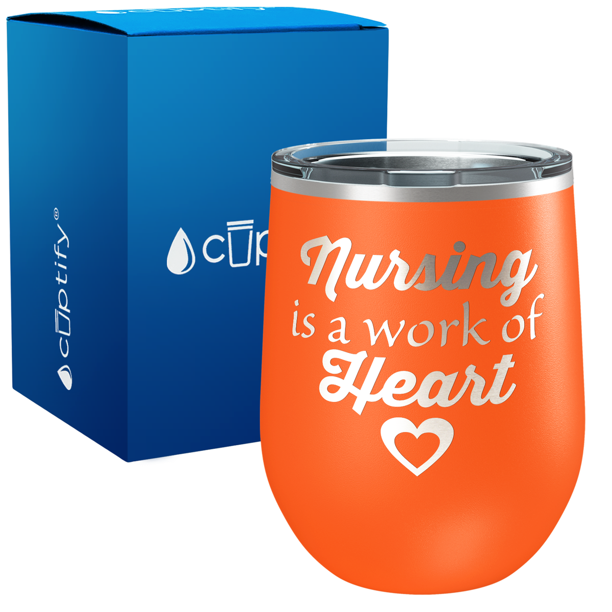 Nursing is a Work of Heart 12oz Nurse Wine Tumbler