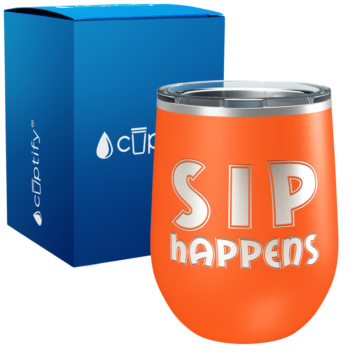 Sip Happens 12oz Funny Wine Tumbler