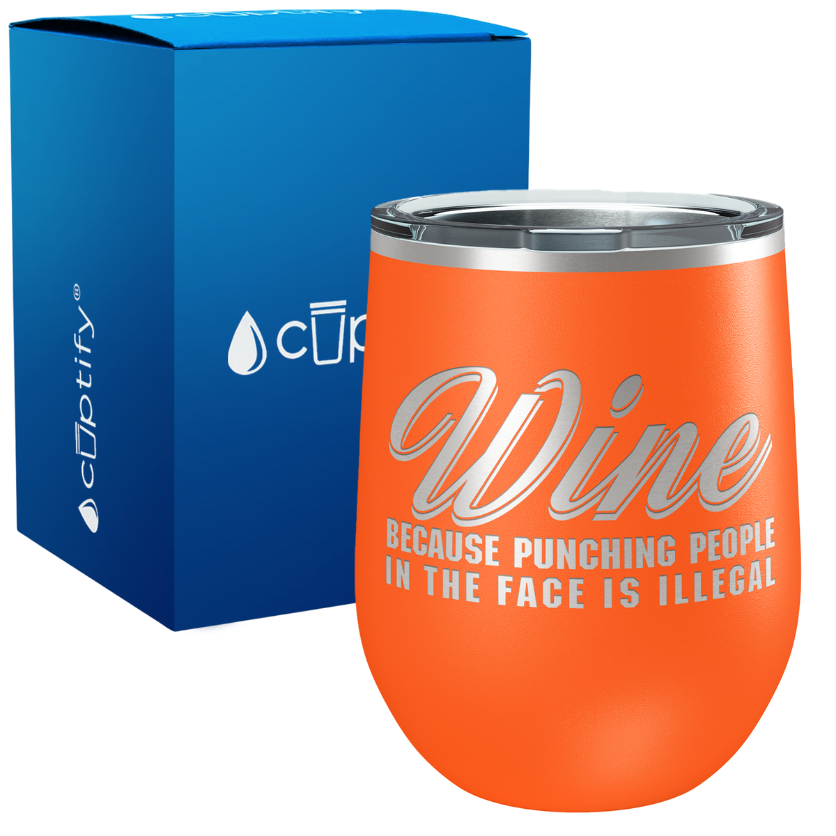 Wine Because Punching People 12oz Best Friend Wine Tumbler