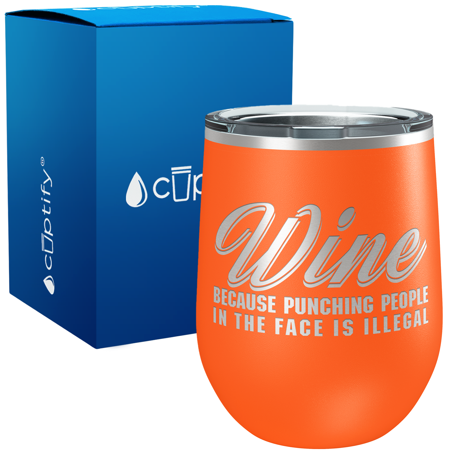 Wine Because Punching People 12oz Best Friend Wine Tumbler