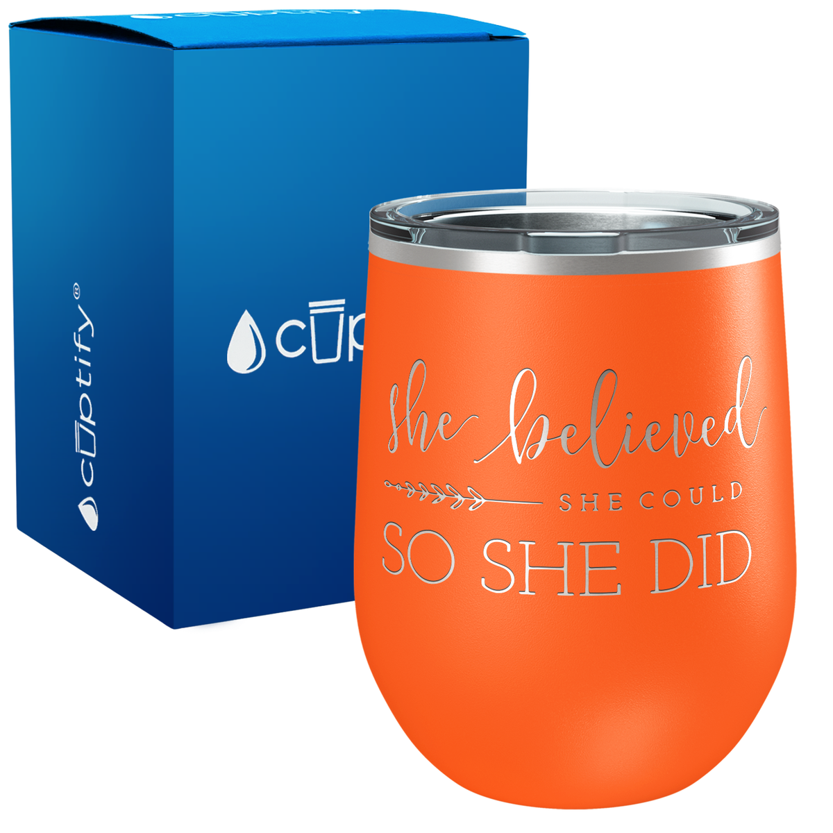 She Believed She Could So She Did 12oz Graduation Wine Tumbler