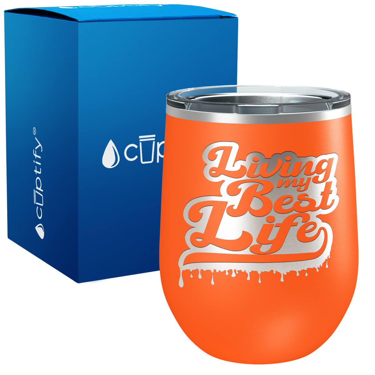 Live my Best Life Ink Dripping 12oz Boss Wine Tumbler